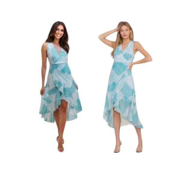 NWT Womens Spring Summer high low wrap party dress​​​ - Picture 2 of 4